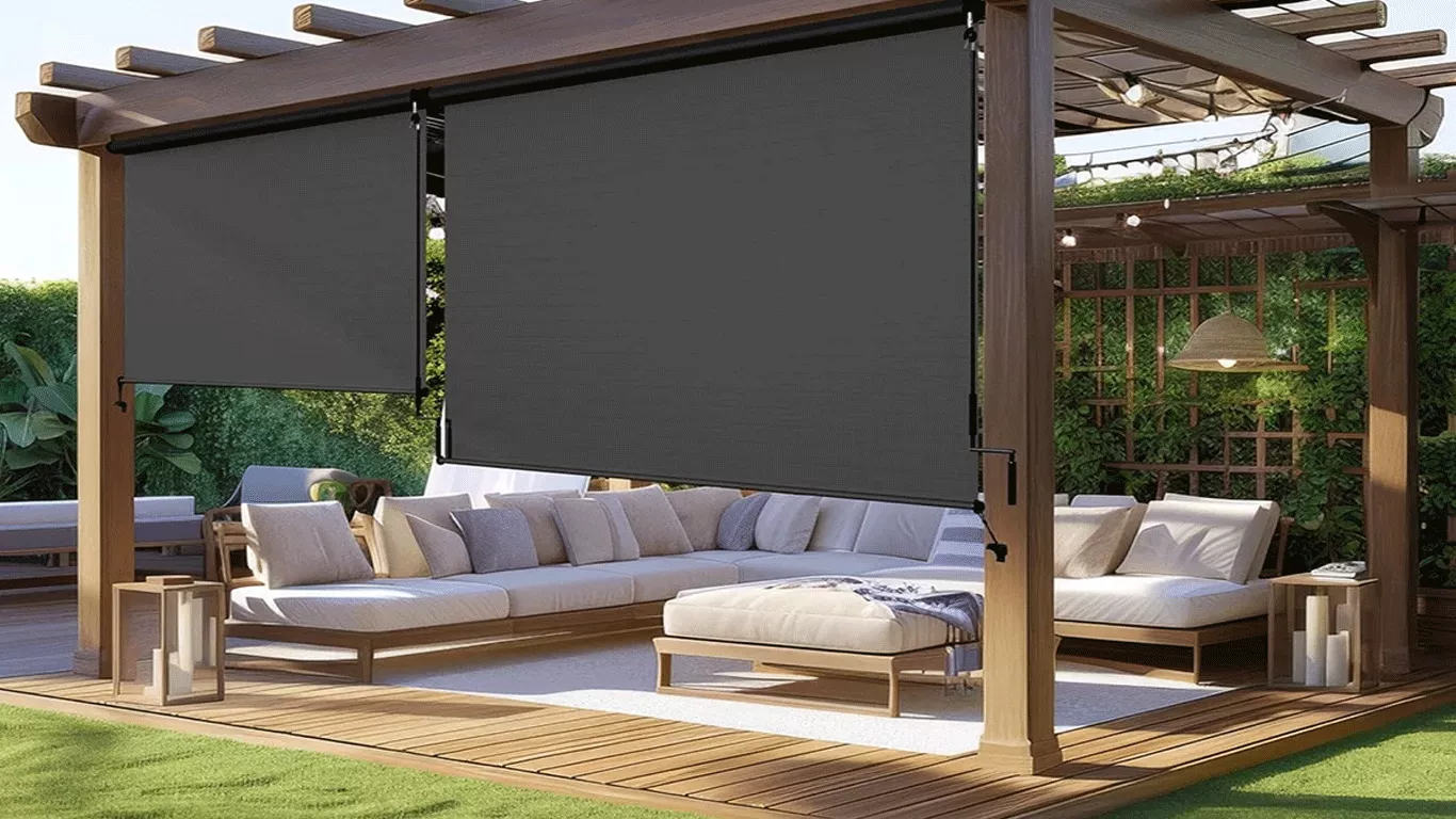 Retractable patio shades installed by CC Shade Solutions for an Arizona home, providing adjustable sun protection, comfort, and modern outdoor style.