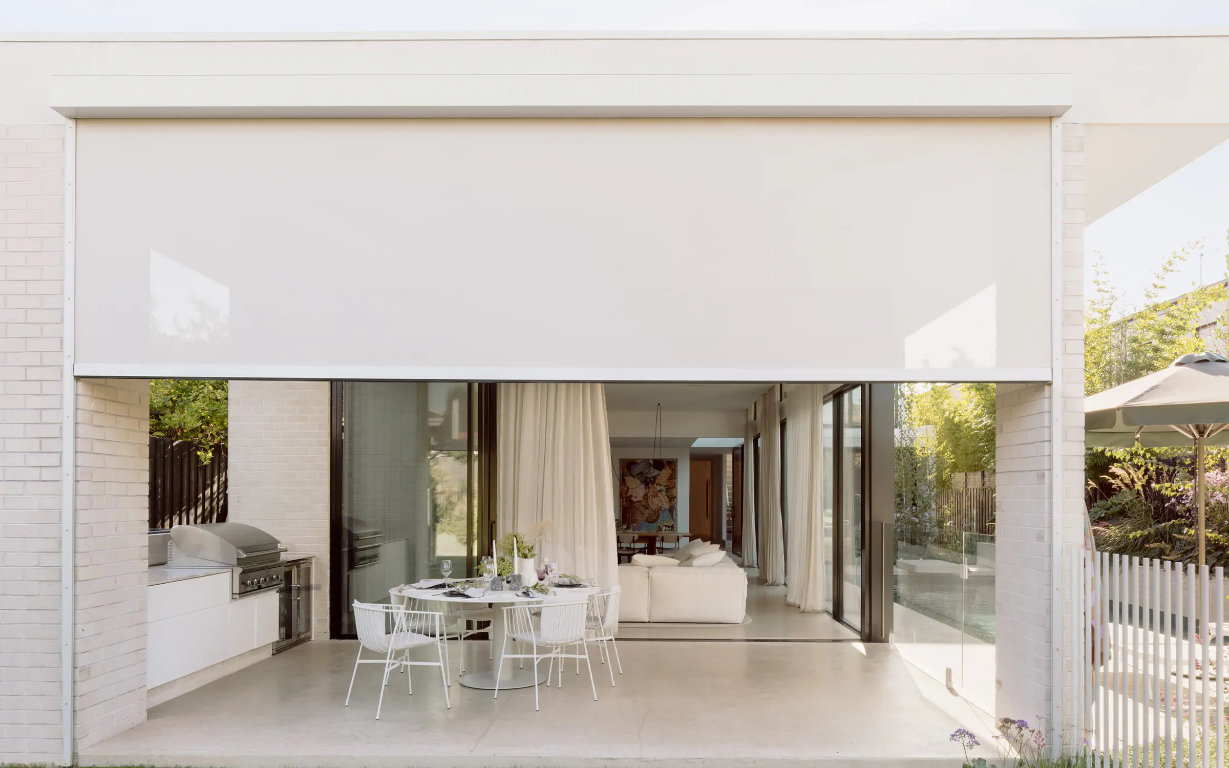 Custom patio shades installed on Arizona backyard patio in Peoria